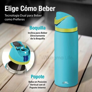 Foto 4 | Magma Life Termo Acero Inoxidable 946ml(32oz), Material Seguro Y Resistente, Tapa Con Botón Y Cerradura, Asa Integrada
