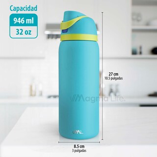 Foto 7 | Magma Life Termo Acero Inoxidable 946ml(32oz), Material Seguro Y Resistente, Tapa Con Botón Y Cerradura, Asa Integrada