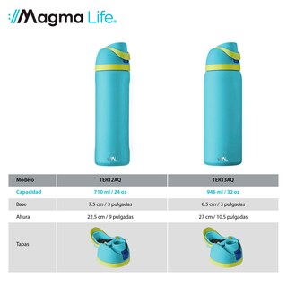 Foto 8 | Magma Life Termo Acero Inoxidable 946ml(32oz), Material Seguro Y Resistente, Tapa Con Botón Y Cerradura, Asa Integrada