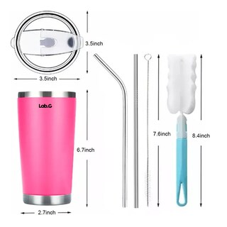 Foto 5 | Termo Portátil De Acero Inoxidable Con Calor Y Frío De 20oz Lab.g Rosa