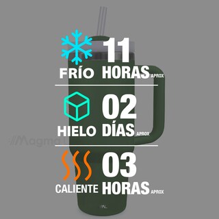 Foto 3 | Magma Life Termo De Acero Inoxidable Premium 1180ml (40oz) Mantiene Bebidas Calientes O Frías Mas Horas (verde)