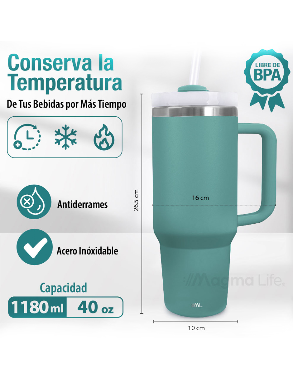 Foto 3 pulgar | Magma Life Termo De Acero Inoxidable Premium 1180ml(40oz) Mantiene Bebidas Calientes O Frías Horas, Tecnología Te