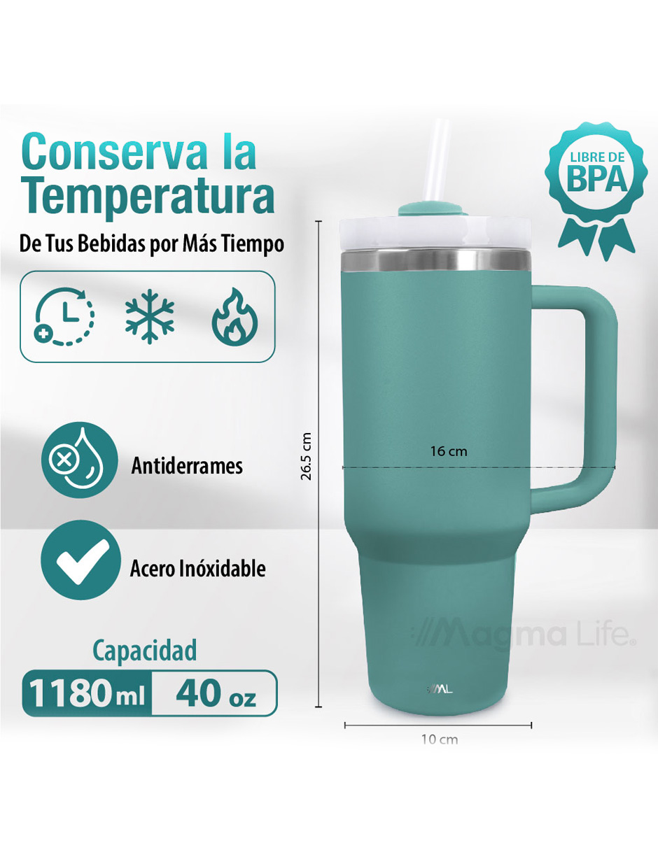 Foto 5 pulgar | Magma Life Termo De Acero Inoxidable Premium 1180ml(40oz) Mantiene Bebidas Calientes O Frías Horas, Tecnología Te
