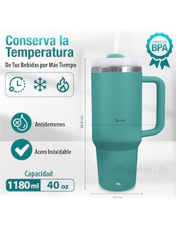 Foto 4 | Magma Life Termo De Acero Inoxidable Premium 1180ml(40oz) Mantiene Bebidas Calientes O Frías Horas, Tecnología Te