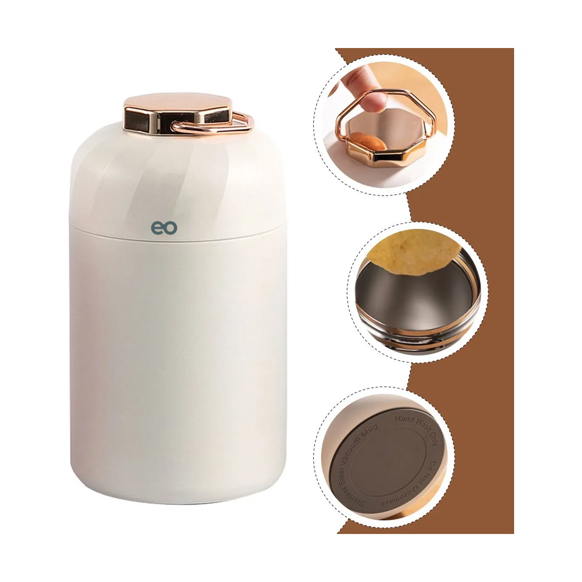 Foto 4 | Termo Portátil Comida Caliente Fría 600ml Eo Safe Imports Esi-19426 Blanco