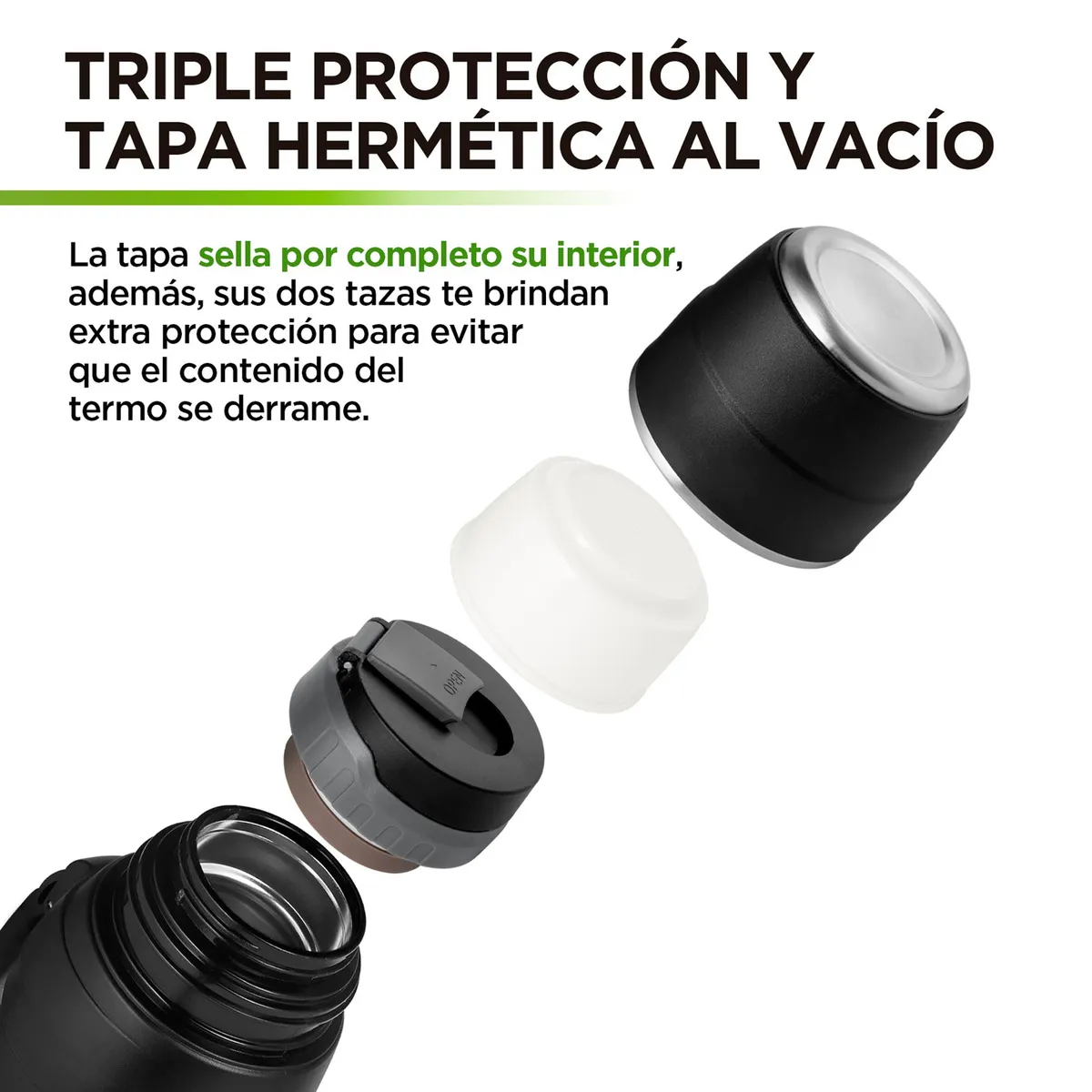 Foto 5 pulgar | Termo De Acero Inoxidable 2 Litros Eo Safe Imports Esi-19432 Negro