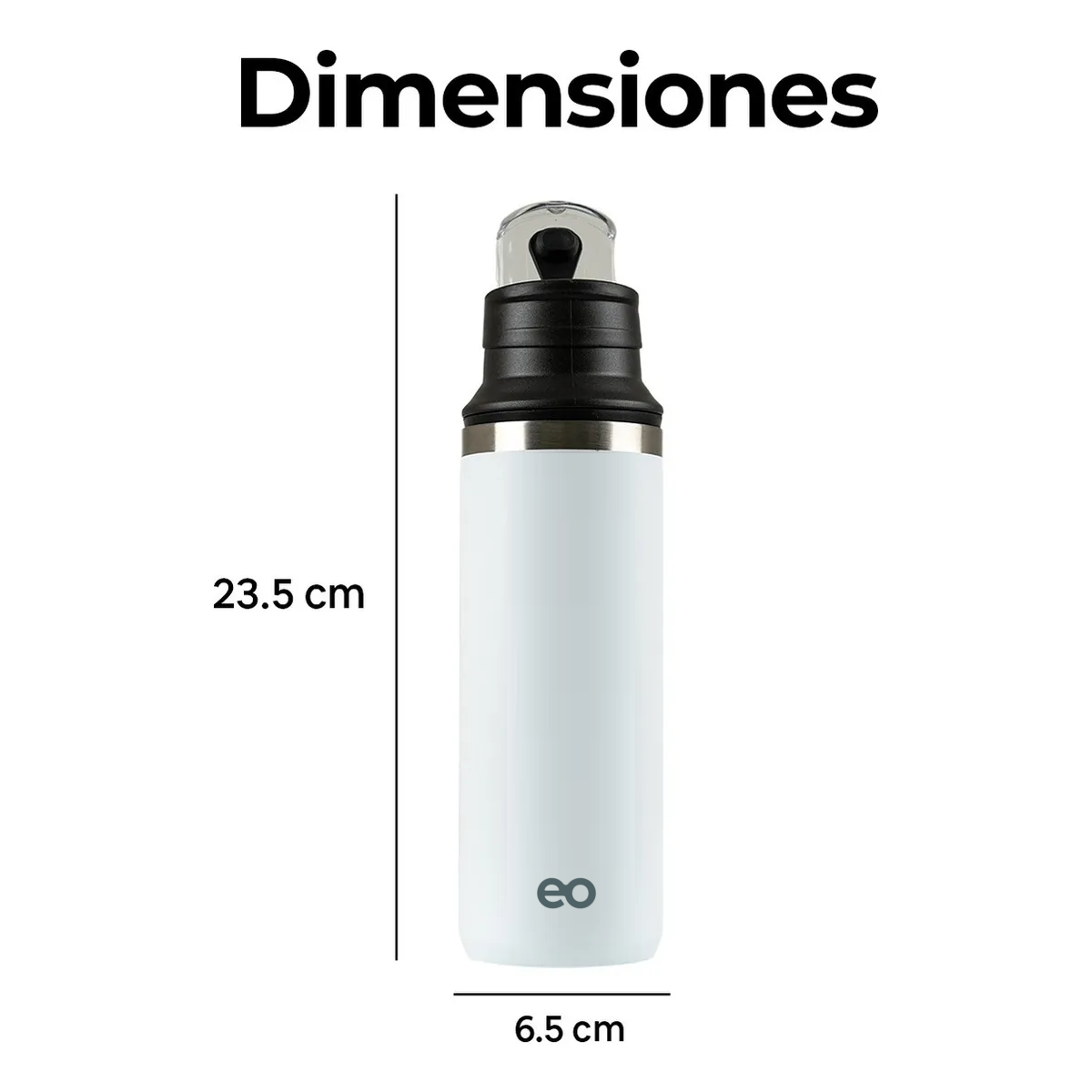 Foto 3 | Termo Botella De Acero Inoxidable 500 Ml Eo Safe Imports Esi-19429 Blanco