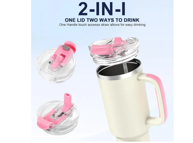 Foto 3 | Xtellar Vaso Térmico De 40 Oz Acero Inoxidable Con Asa Ergonómica Y Popote Abatible