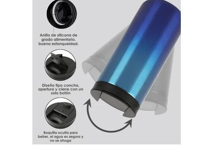 Foto 4 pulgar | Vaso Térmico Xtellar Premium Para Vino, Café O Té De 400ml En Acero Inoxidable