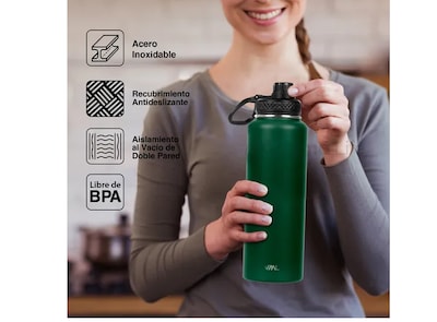 Foto 4 | Xtellar Inoxidables Termo De Alta Capacidad Para Múltiples Bebidas, Conservación Perfecta De Temperatura (verde, 950ml)