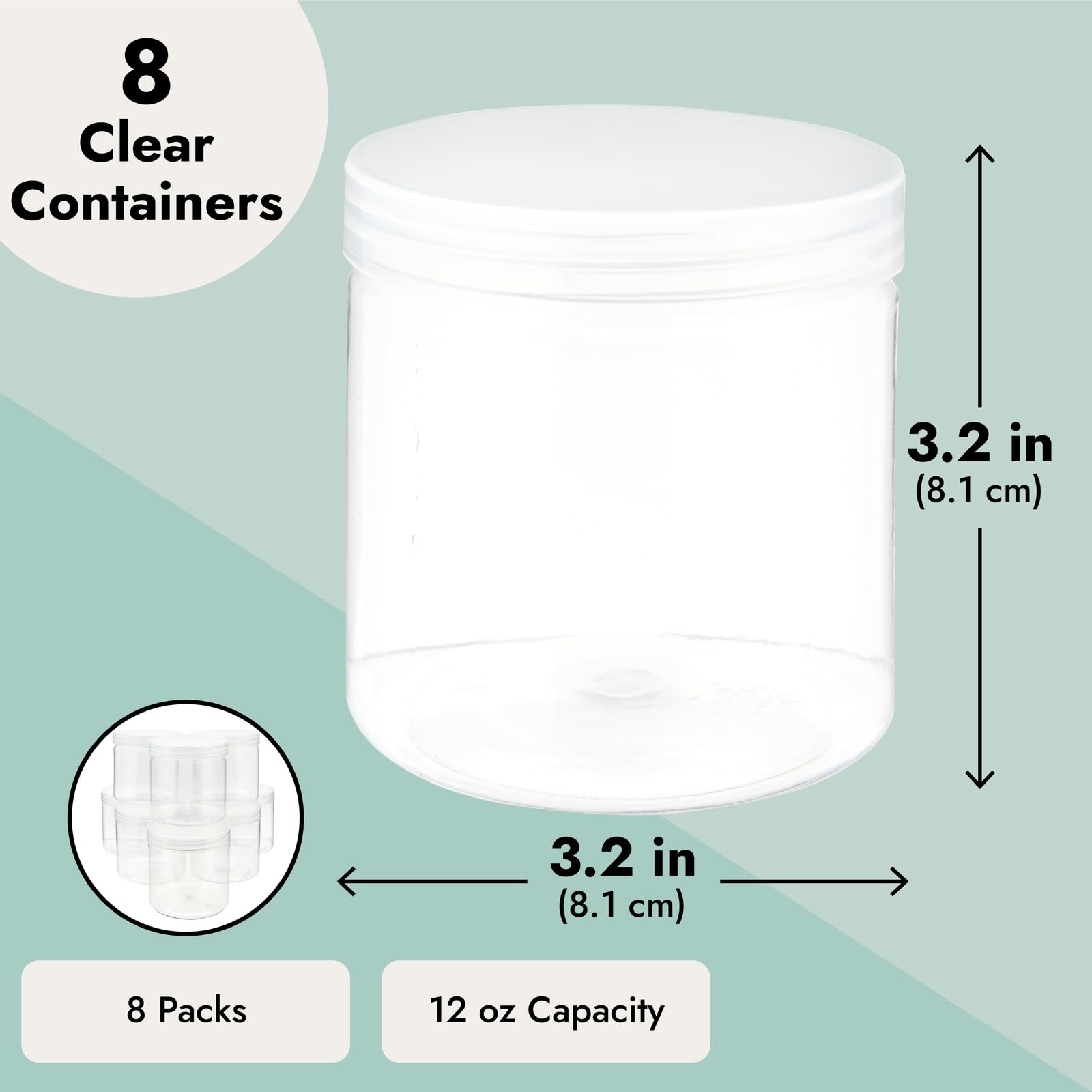 Foto 3 | Contenedor de Plástico Juvale 350 ml 8 Piezas - Venta Internacional