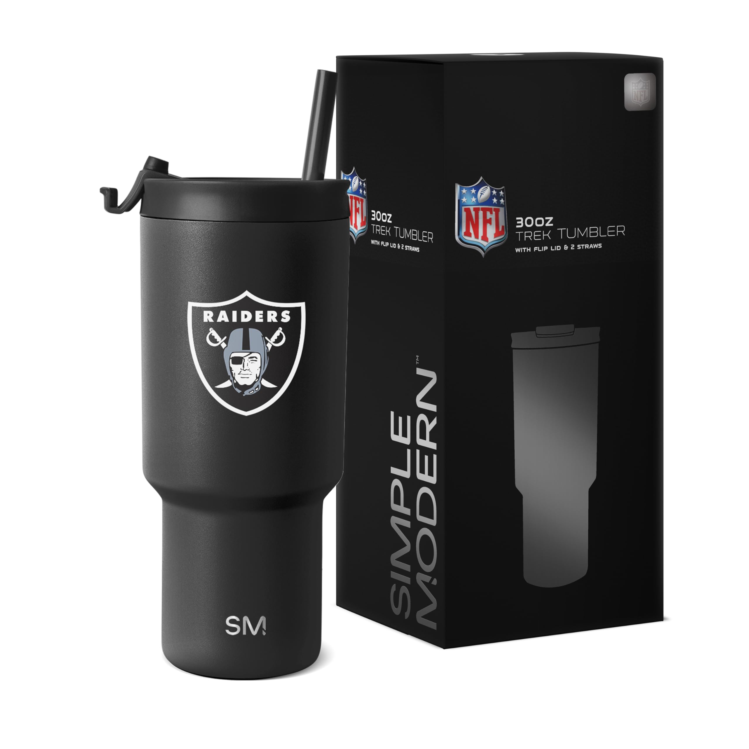 Foto 2 pulgar | Vaso Sencillo Y Moderno De Acero Inoxidable De Los Oakland Raiders De La Nfl, 900 Ml - Venta Internacional.