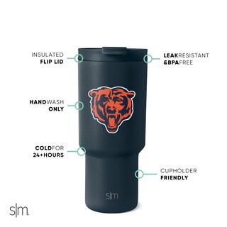 Foto 2 | Vaso Sencillo Y Moderno De Acero Inoxidable De Los Chicago Bears De La Nfl, 900 Ml - Venta Internacional.