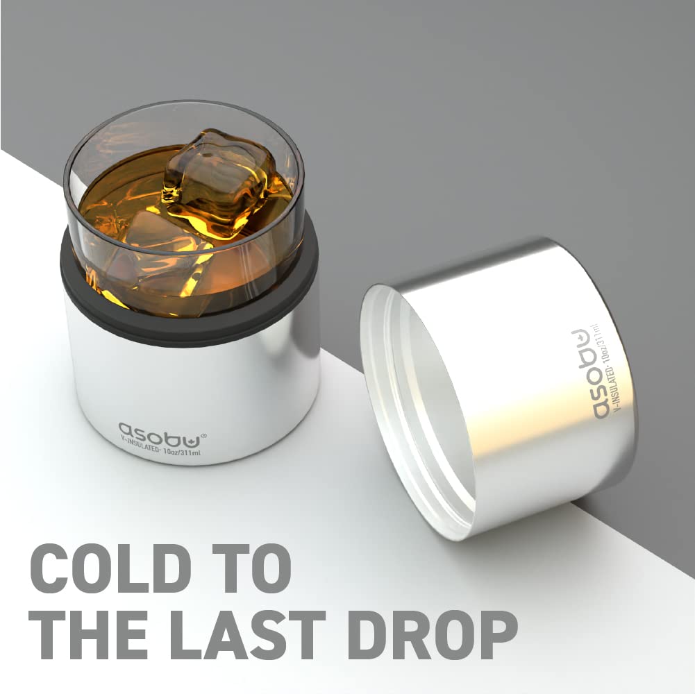 Foto 2 | Vaso De Whisky Asobu Con Aislamiento De Acero Inoxidable, 310 Ml, Plateado - Venta Internacional.