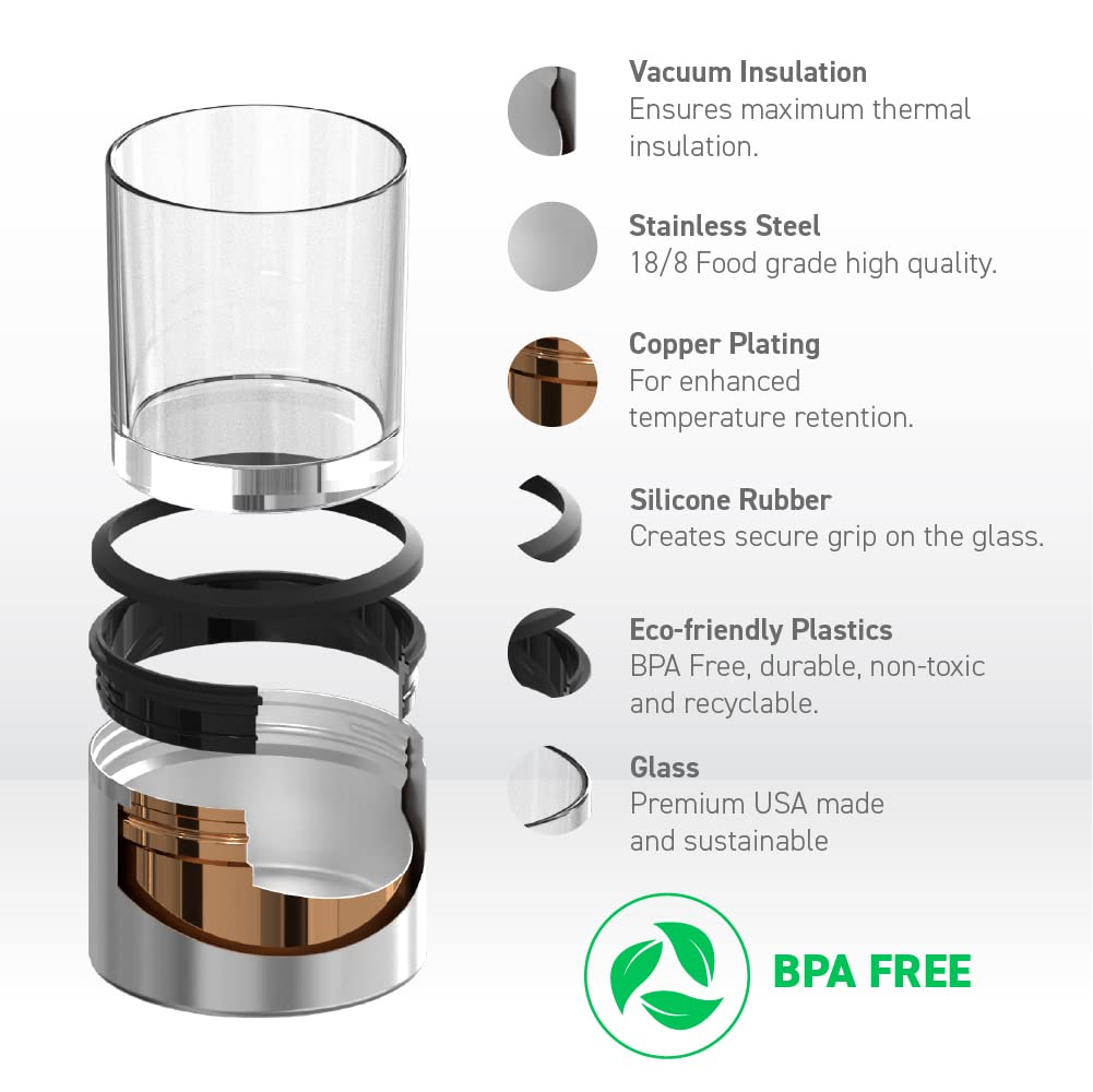 Foto 5 pulgar | Vaso De Whisky Asobu Con Aislamiento De Acero Inoxidable, 310 Ml, Plateado - Venta Internacional.