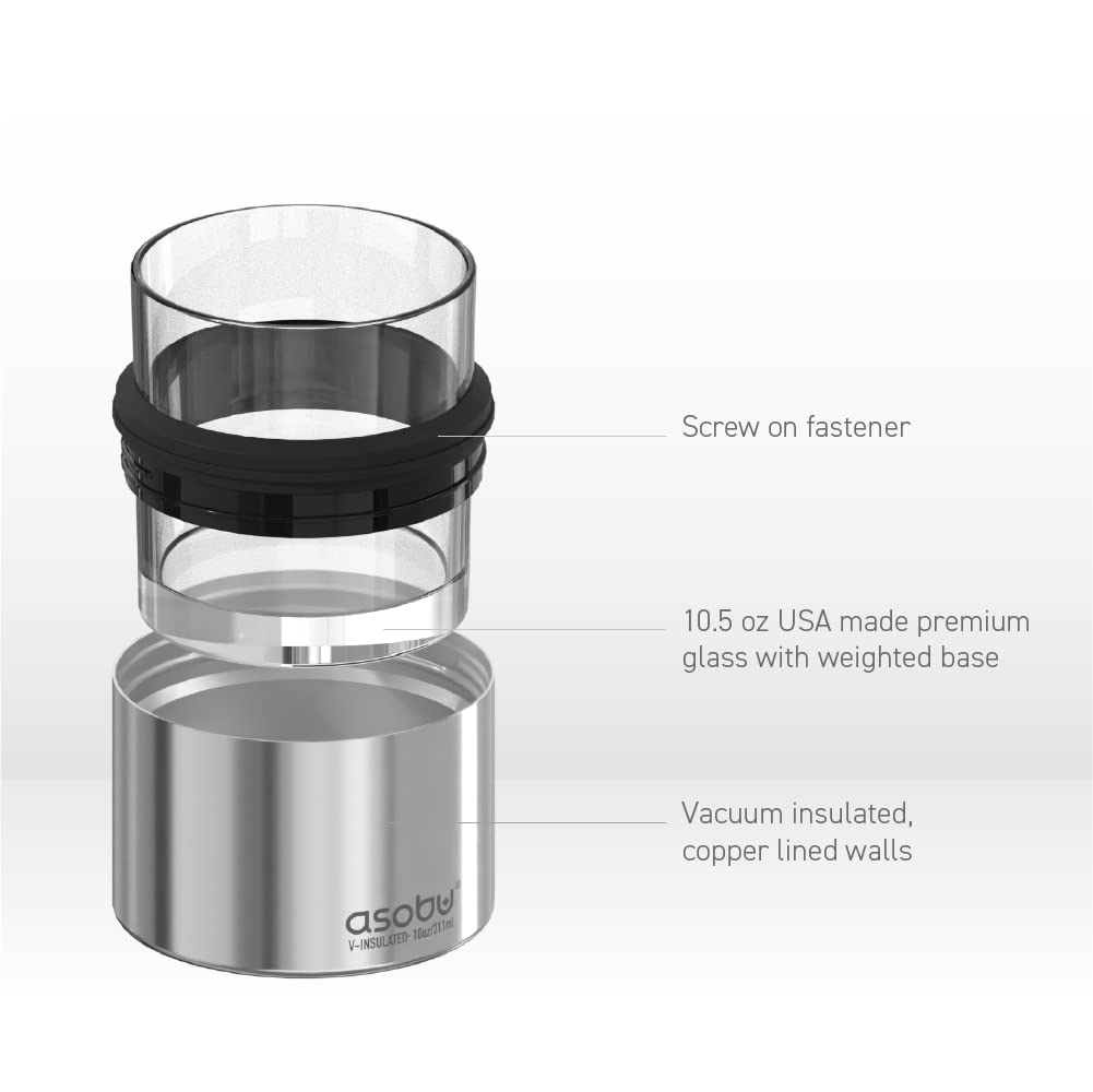 Foto 6 pulgar | Vaso De Whisky Asobu Con Aislamiento De Acero Inoxidable, 310 Ml, Plateado - Venta Internacional.