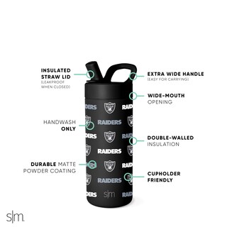 Foto 2 | Botella De Agua Sencilla Y Moderna De La Nfl Las Vegas Raiders Kids - Venta Internacional.