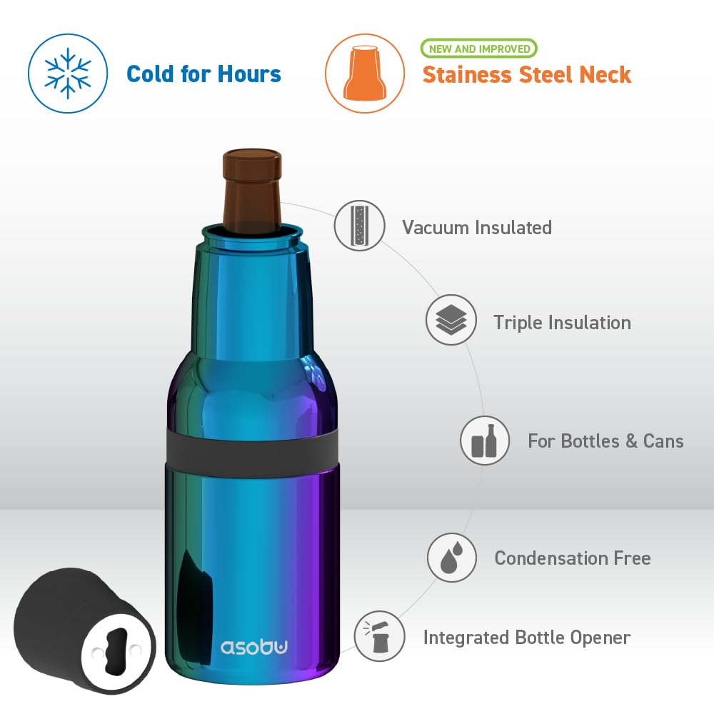 Foto 4 pulgar | Cooler Asobu Frosty Beer 2.0, Acero Inoxidable Aislante, 355 Ml - Venta Internacional.
