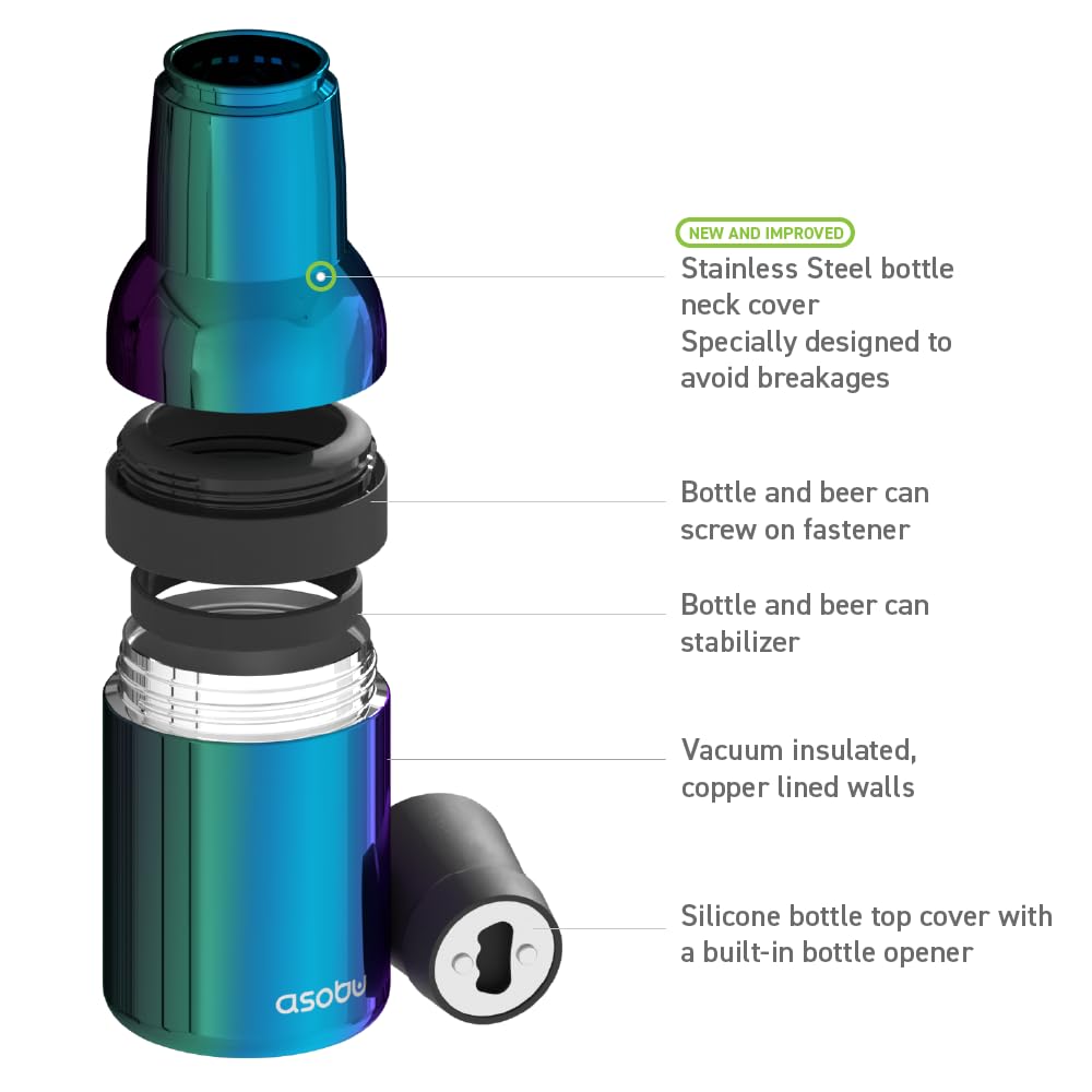 Foto 6 pulgar | Cooler Asobu Frosty Beer 2.0, Acero Inoxidable Aislante, 355 Ml - Venta Internacional.