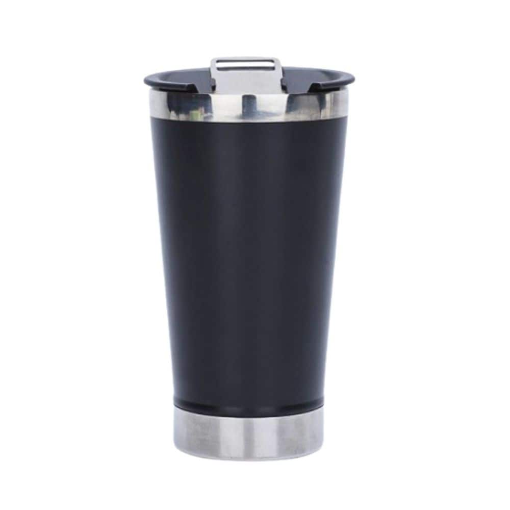 Vaso Térmico De Acero Inoxidable De Doble Pared De 500 Ml Con Suave Aislamiento Negro $195