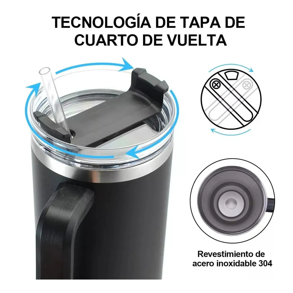 Foto 4 | Vaso Térmico Portátil De Acero Inoxidable Con Popote Rosa