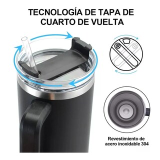 Foto 4 | Vaso Térmico Portátil De Acero Inoxidable Con Popote Rosa