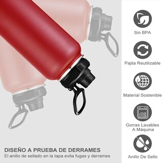 Foto 4 | Termo Vaso-botella Acero Inoxidablecon Fría/caliente 40 Oz Lab.g Rojo