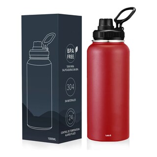Foto 5 | Termo Vaso-botella Acero Inoxidablecon Fría/caliente 40 Oz Lab.g Rojo