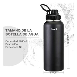 Foto 3 | Termo Botella De Acero Inoxidable Agua Fría Caliente Lab.g Negro