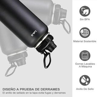 Foto 4 | Termo Botella De Acero Inoxidable Agua Fría Caliente Lab.g Negro