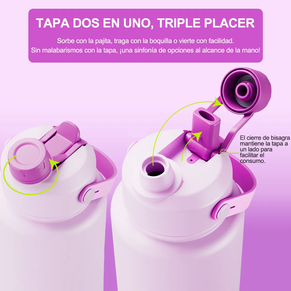 Foto 4 pulgar | Taza Térmica 40oz Con Pajita Eo Safe Imports Esi-20150 Rosa