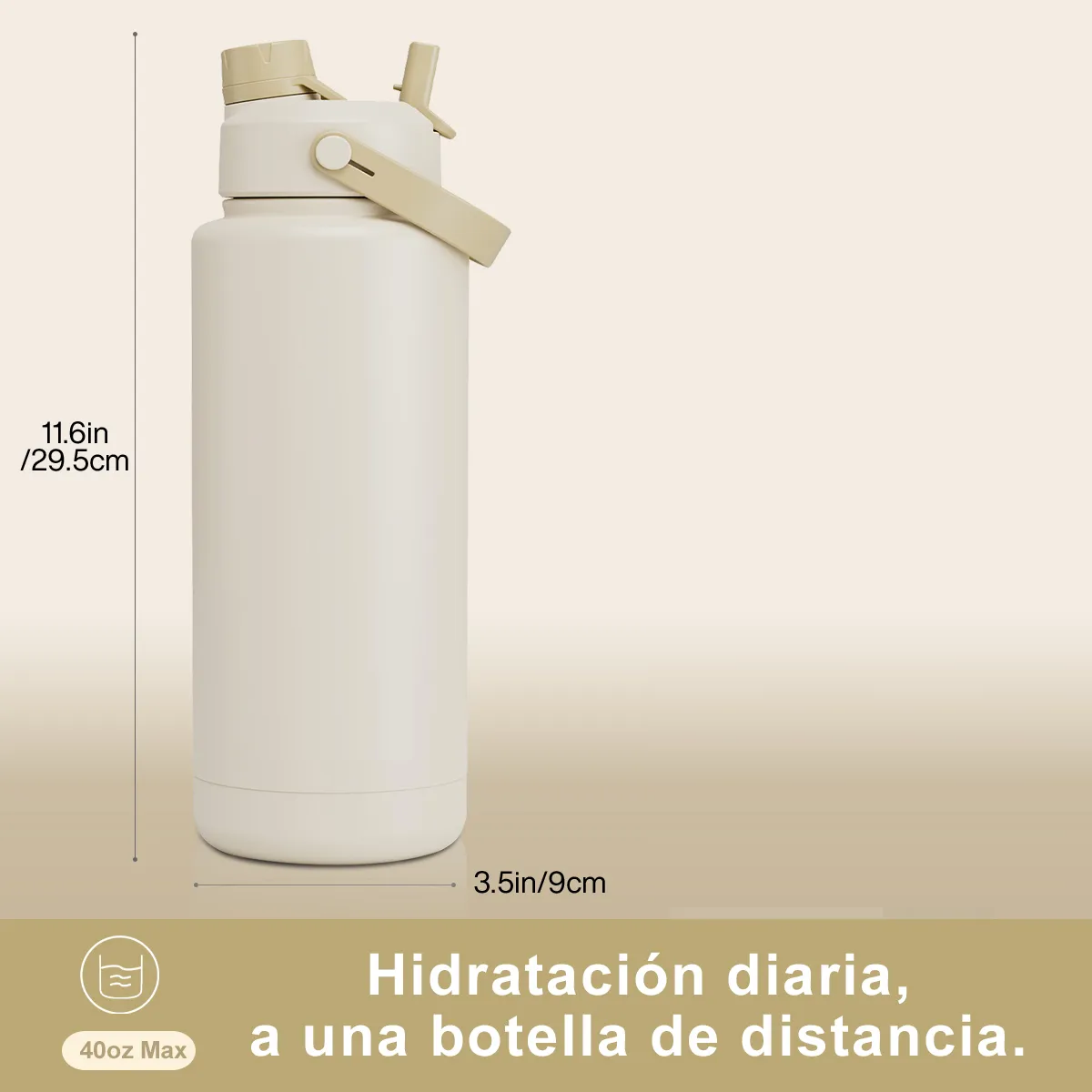 Foto 3 pulgar | Taza Térmica 40oz Con Pajita Eo Safe Imports Esi-20148 Beige