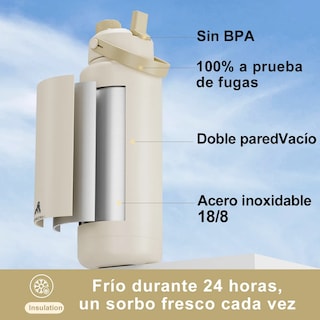 Foto 3 | Taza Térmica 40oz Con Pajita Eo Safe Imports Esi-20148 Beige