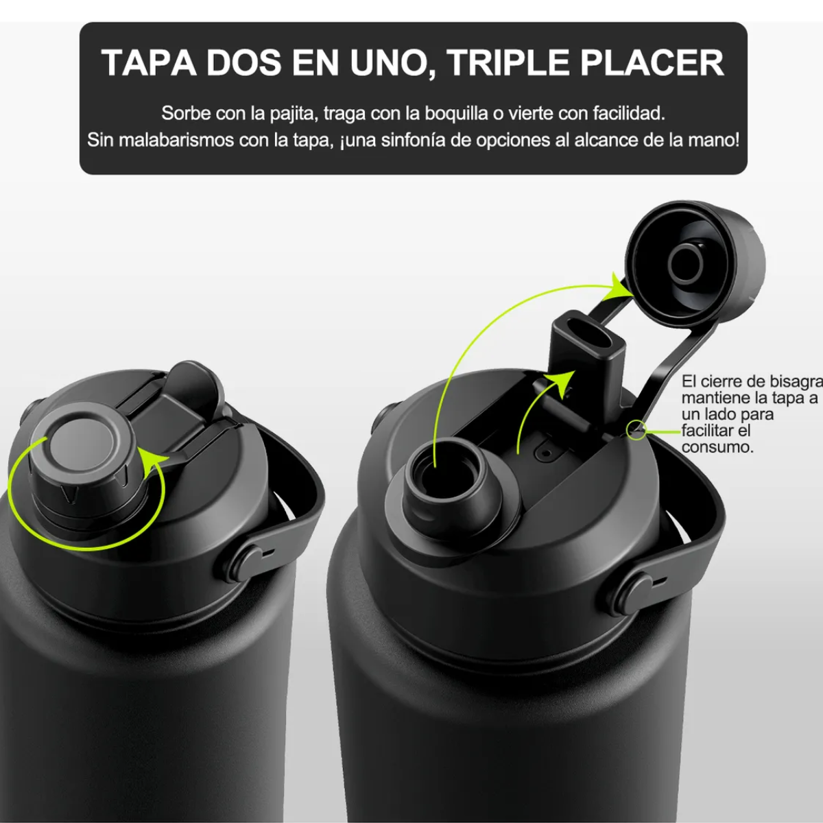 Foto 3 pulgar | Taza Térmica 40oz Con Pajita Eo Safe Imports Esi-20147 Negro