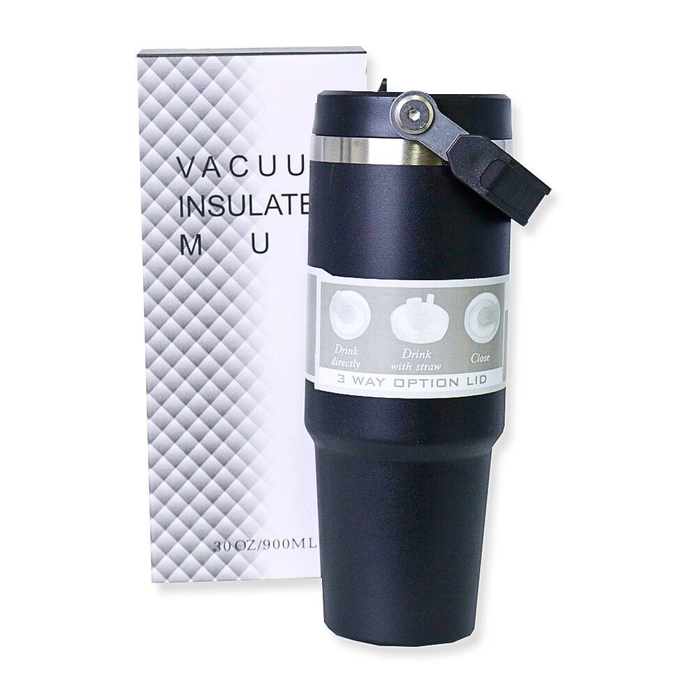 Foto 5 pulgar | Termo De Acero Inoxidable En Color Azul Cielo Mate Con Tapa Antiderrames  Popote  Agarradera Negro