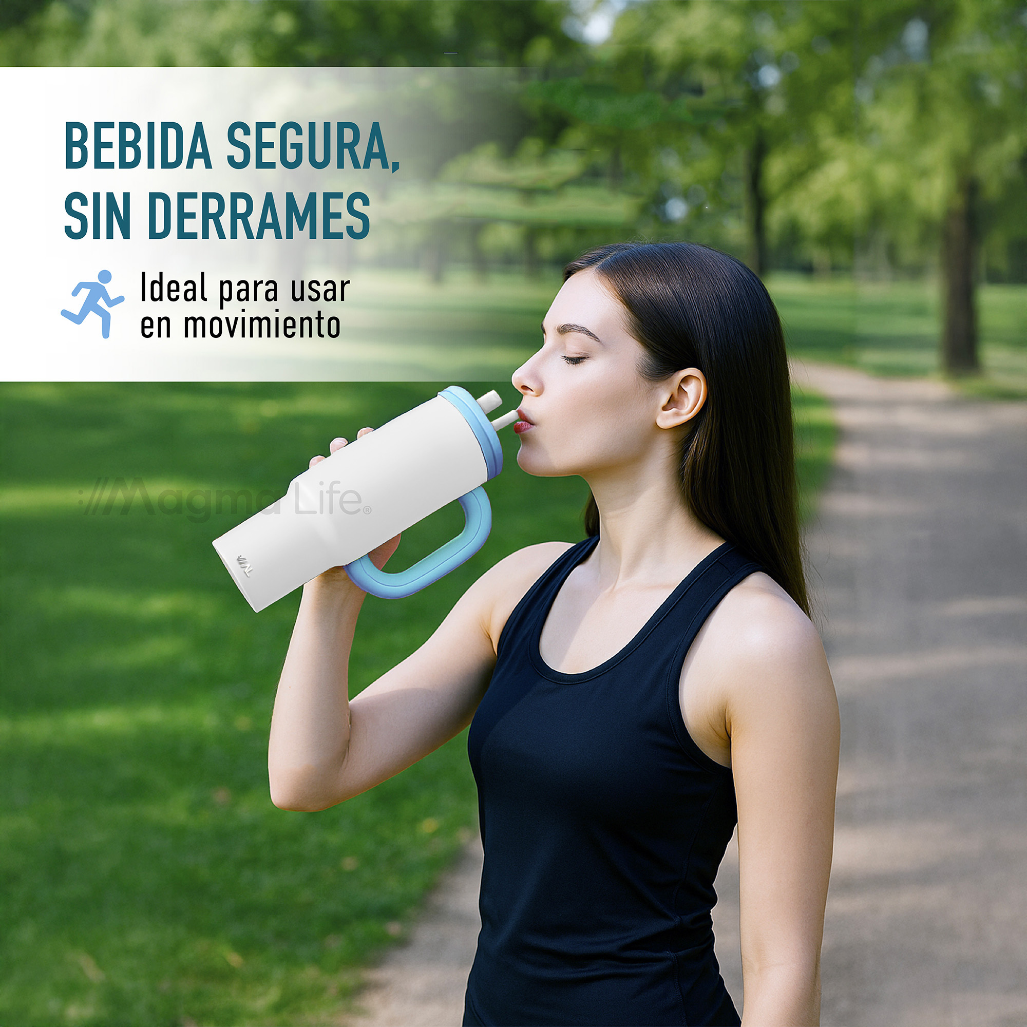Foto 6 pulgar | Magma Life Termo Flip 40 Oz De Acero Inoxidable  Doble Pared  Antiderrame  Blanco