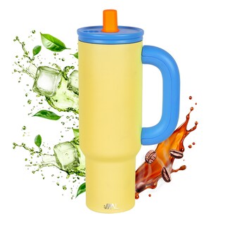 Foto 1 | Magma Life Termo Flip 40 Oz De Acero Inoxidable Doble Pared Antiderrame Amarillo