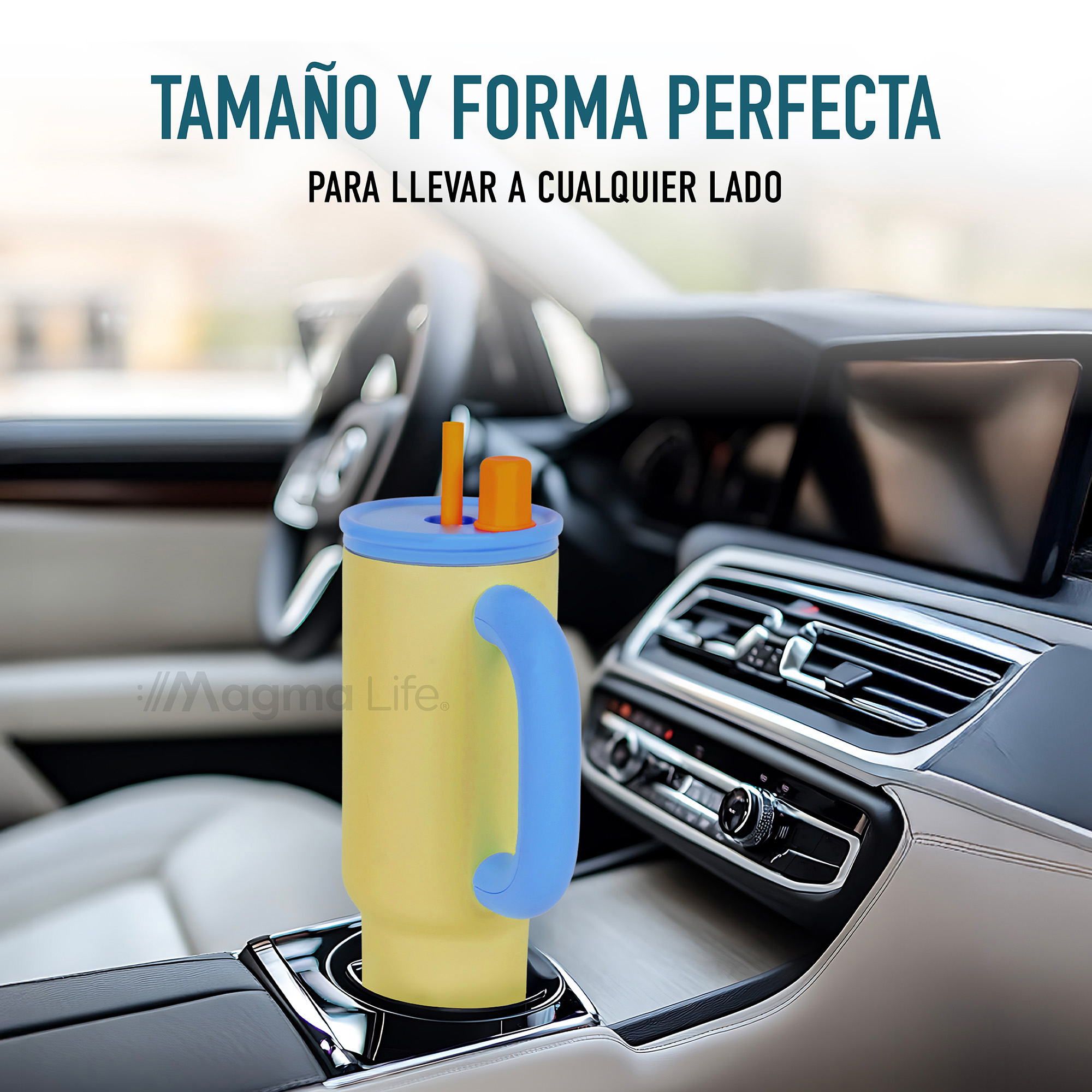 Foto 3 pulgar | Magma Life Termo Flip 40 Oz De Acero Inoxidable  Doble Pared  Antiderrame  Amarillo