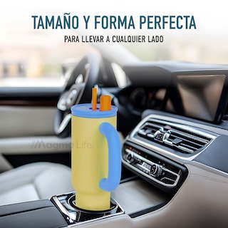 Foto 2 | Magma Life Termo Flip 40 Oz De Acero Inoxidable Doble Pared Antiderrame Amarillo