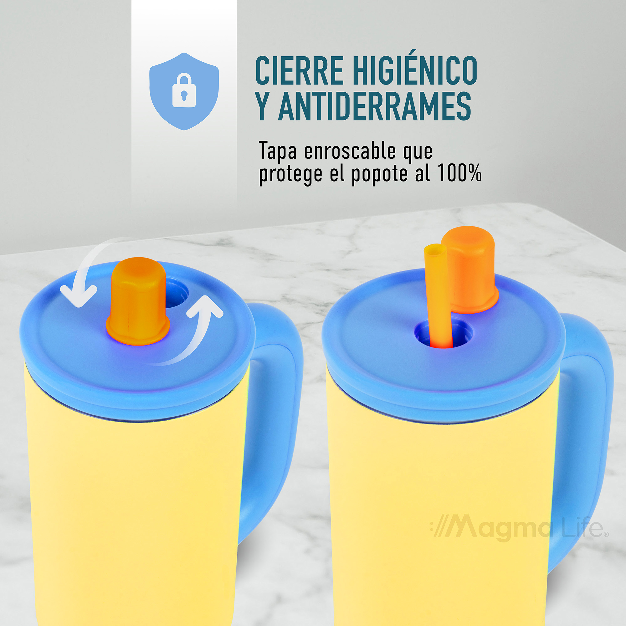 Foto 4 | Magma Life Termo Flip 40 Oz De Acero Inoxidable  Doble Pared  Antiderrame  Amarillo