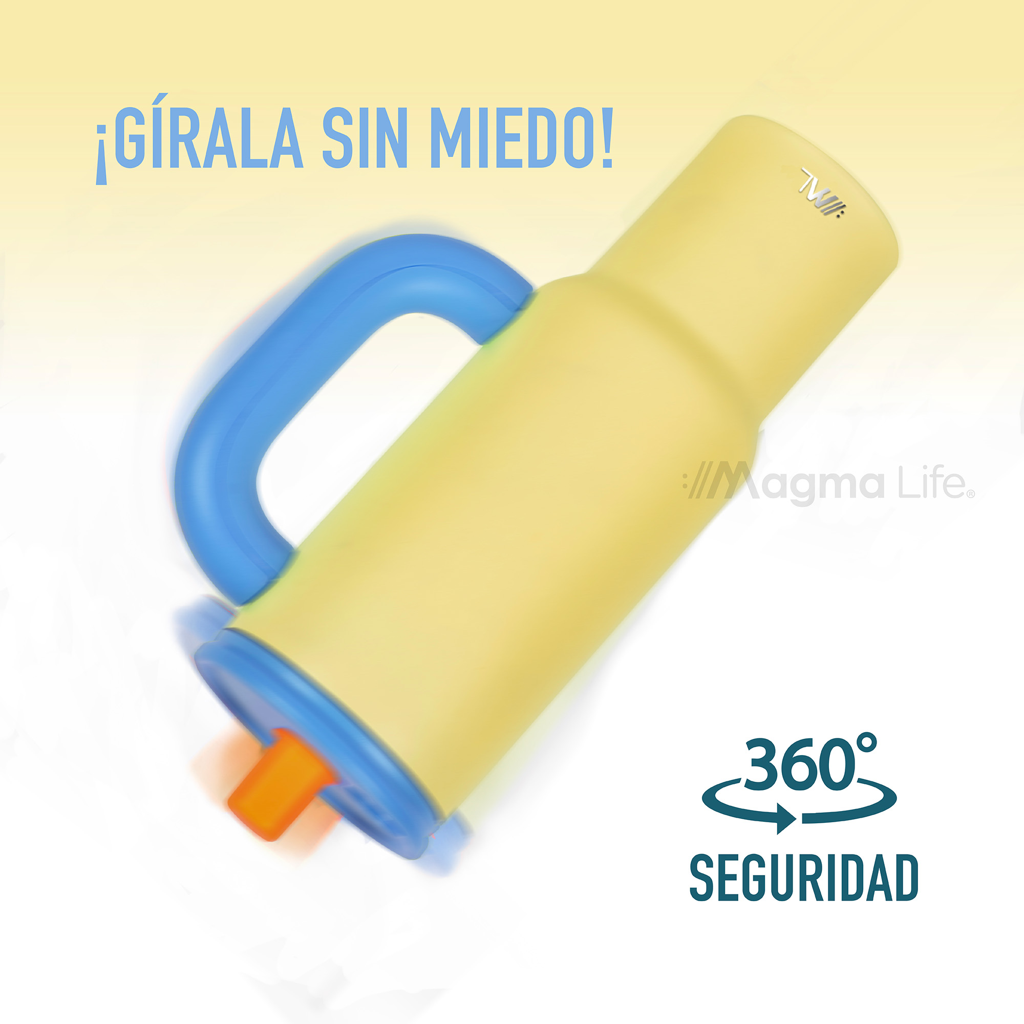 Foto 7 pulgar | Magma Life Termo Flip 40 Oz De Acero Inoxidable  Doble Pared  Antiderrame  Amarillo