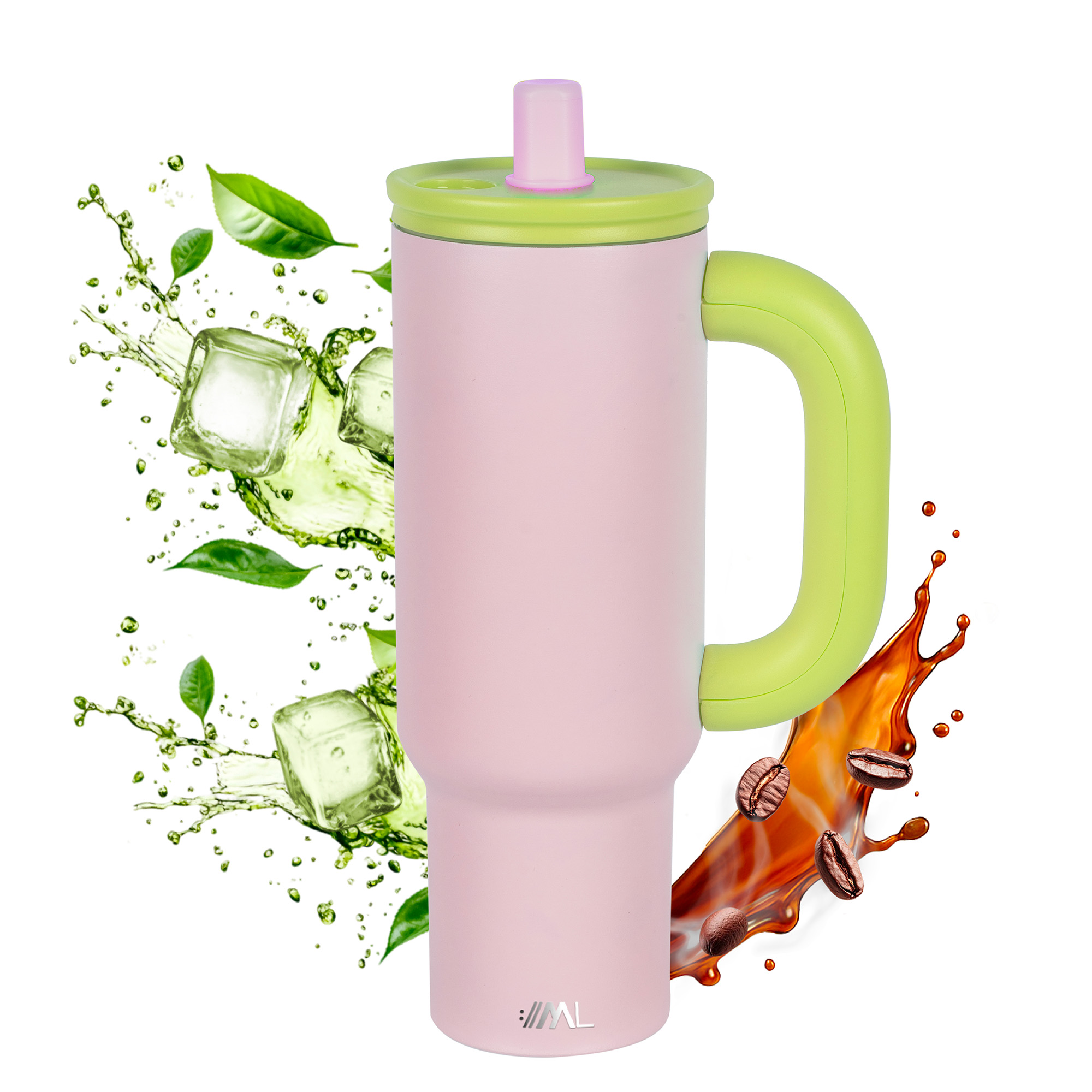 Magma Life Termo Flip 40 Oz De Acero Inoxidable  Doble Pared  Antiderrame  Rosa