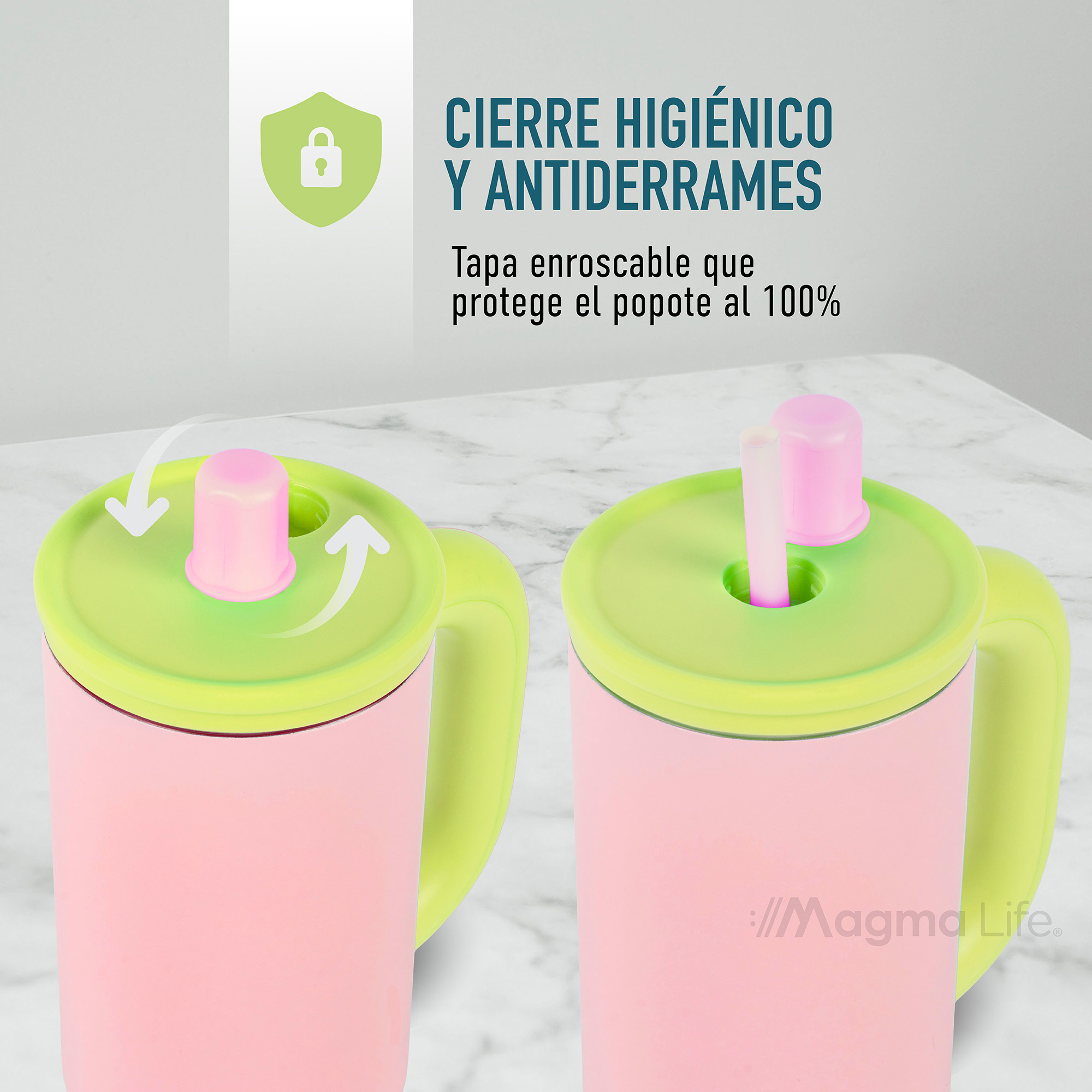 Foto 3 pulgar | Magma Life Termo Flip 40 Oz De Acero Inoxidable  Doble Pared  Antiderrame  Rosa