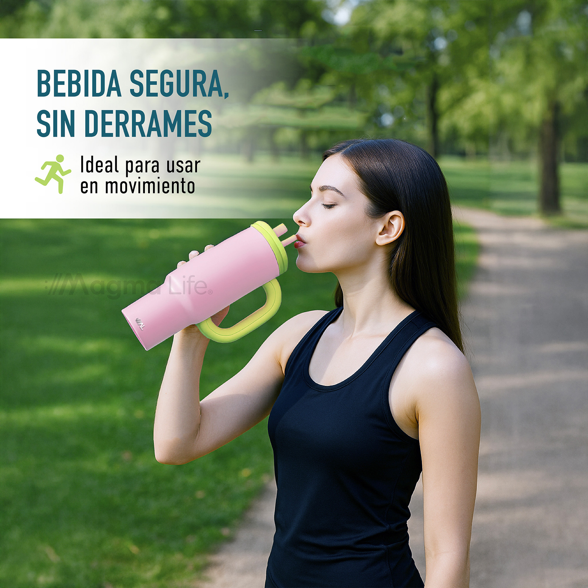 Foto 5 pulgar | Magma Life Termo Flip 40 Oz De Acero Inoxidable  Doble Pared  Antiderrame  Rosa