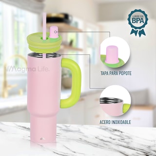 Foto 6 | Magma Life Termo Flip 40 Oz De Acero Inoxidable Doble Pared Antiderrame Rosa