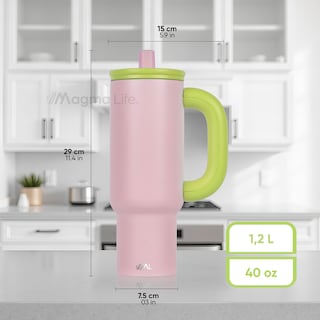 Foto 8 | Magma Life Termo Flip 40 Oz De Acero Inoxidable Doble Pared Antiderrame Rosa