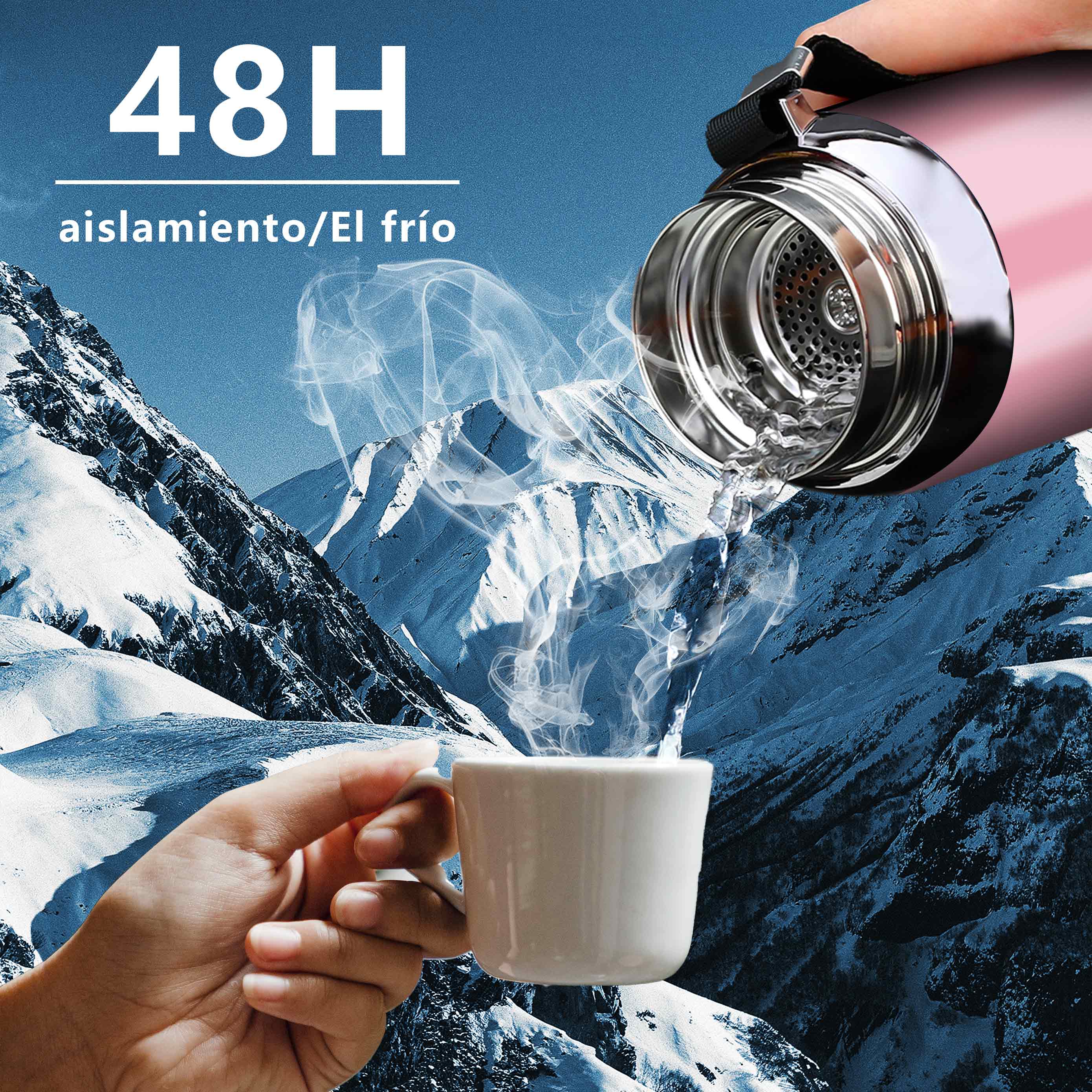 Foto 7 | Termo De 800ml Acero Inoxidable Térmico Caliente Y Fria