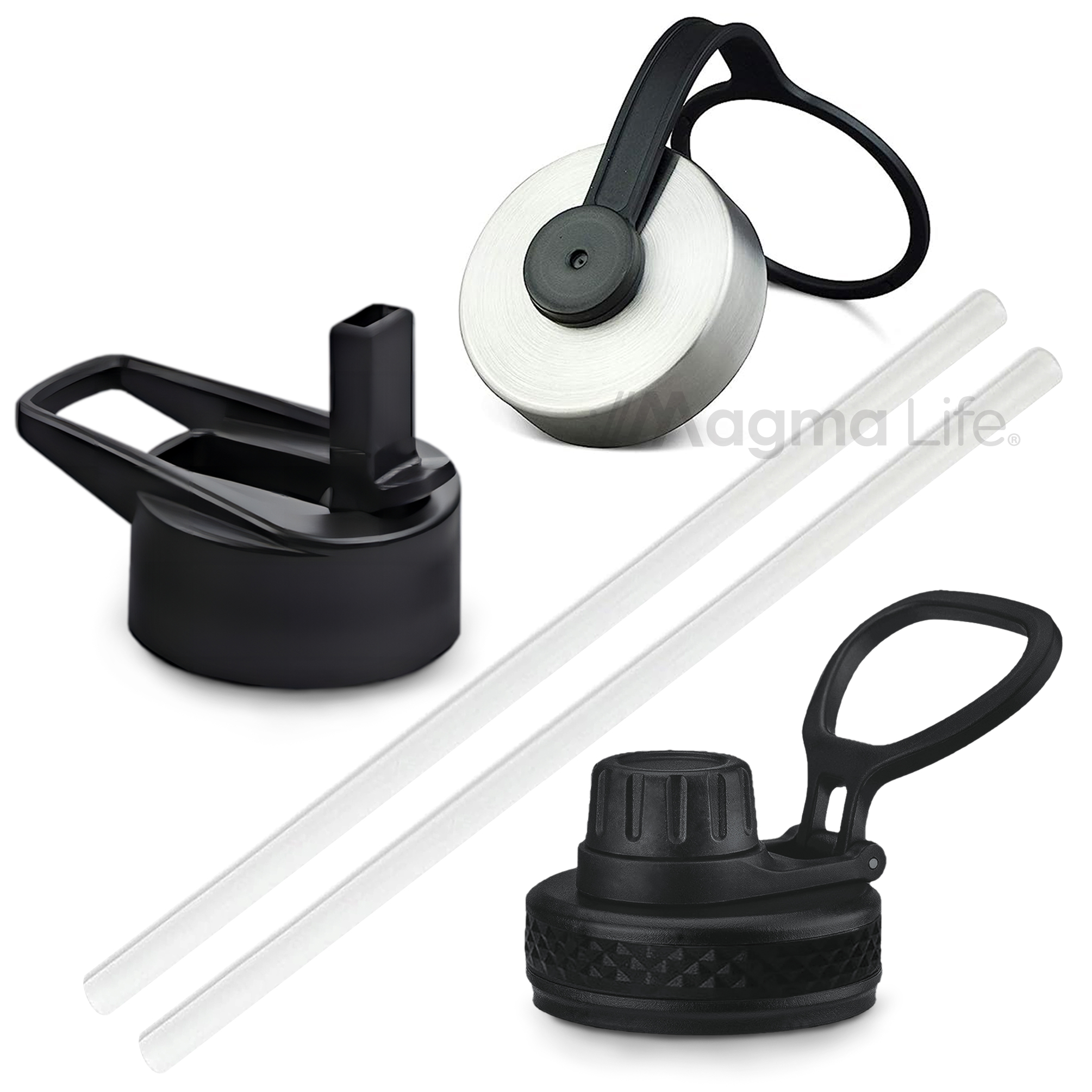 Foto 4 pulgar | Magma Life Termo 40oz Negro Acero Inoxidable Con 3 Tapas  Ideal Para Café Y Agua  Conserva Temperatura