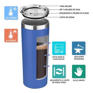 Foto 3 | Vaso Xtellar 20oz 600ml Termo De Acero Inoxidable Frió Calor
