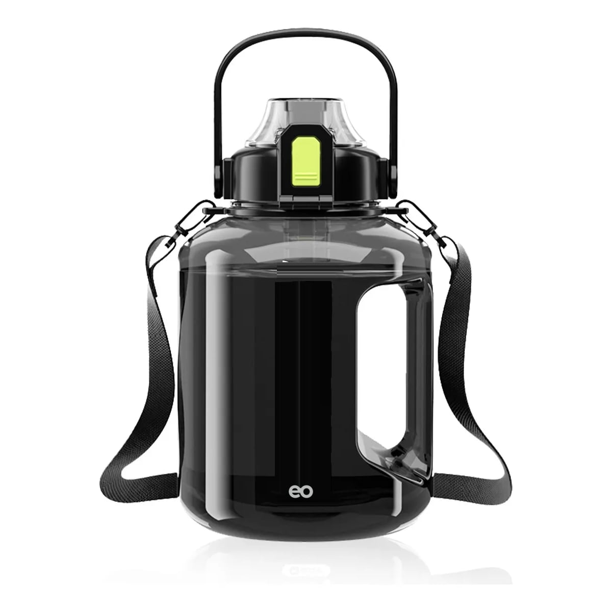 Botella De Agua Deportiva Gimnasio Grande Con Pajita Asa 3l  Eo Safe Importsesi-20588 Negro $589